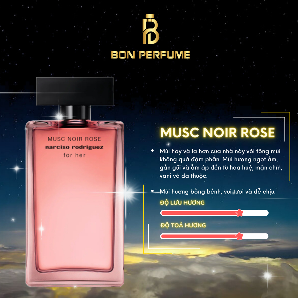 Nước hoa Narciso Hồng Chai Trong Suốt- Narciso Musc Noir Rose 10ml | BON PERFUME