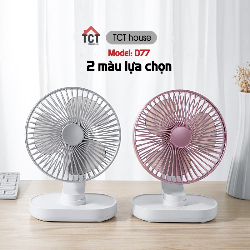 Quạt mini tích điện để bàn TCT xoay đầu tự động pin 4000mah