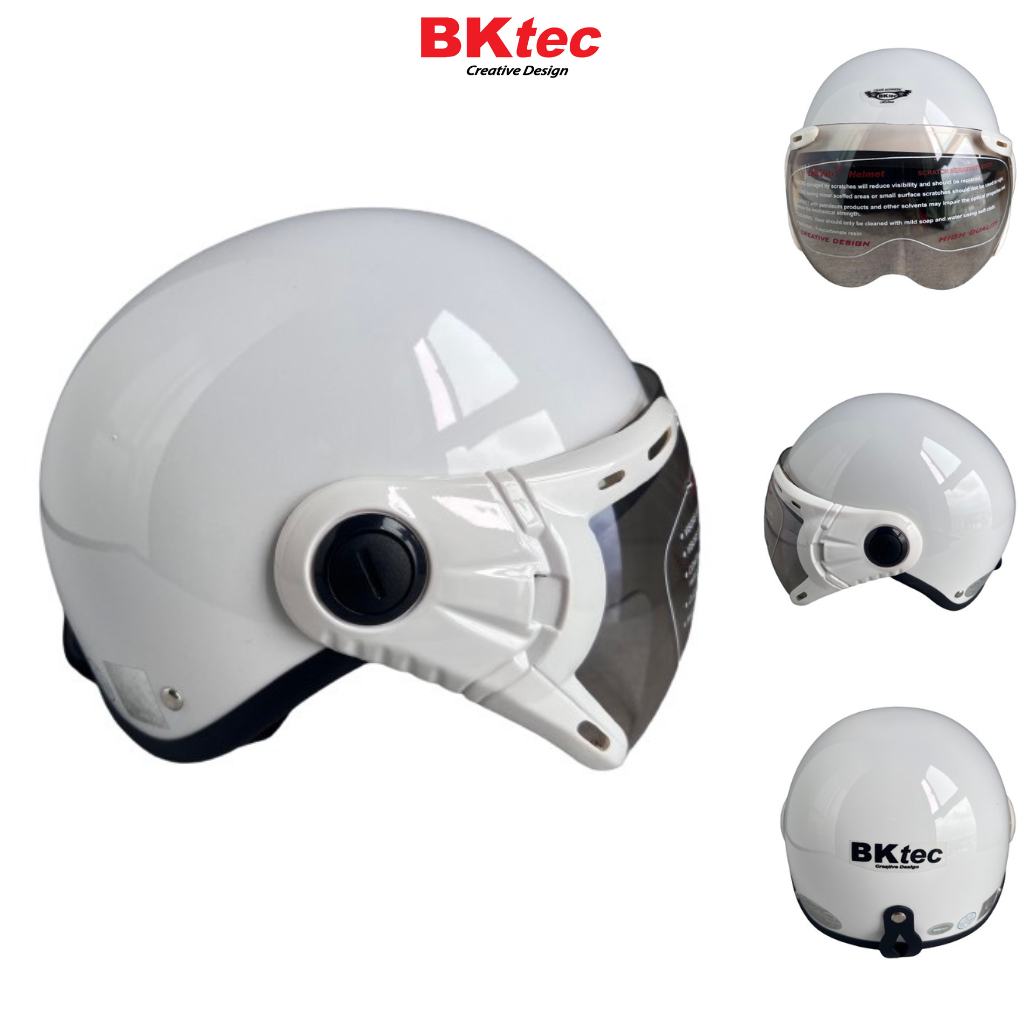 Mũ bảo hiểm nửa đầu có kính - Siêu đẹp – BKtec BK6K - SJC – Vòng đầu 56-58cm – Hàng chính hãng – Bảo hành 12 tháng