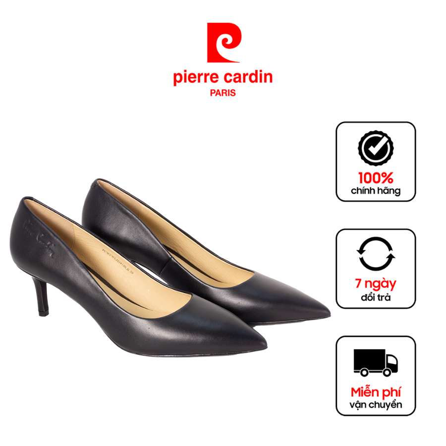 Giày cao gót nhọn 5cm Pierre Cardin, chất liệu da thật cao cấp, đế kim loại sang trọng - 241