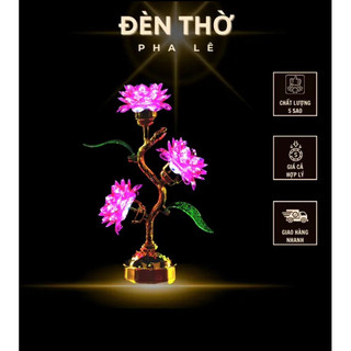 Đèn thờ hoa sen 3 bông - 35cm 12 cao cấp thờ cúng phật tổ tiên ông địa thần tài