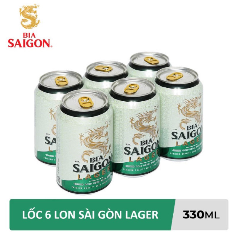 1 lon bia sài gòn xanh 330ml