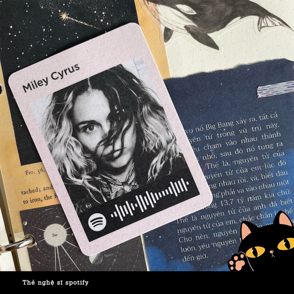 Thẻ poscard spotify  in hình nghệ sĩ trang trí ốp điện thoại, decor 6x8,5 cm