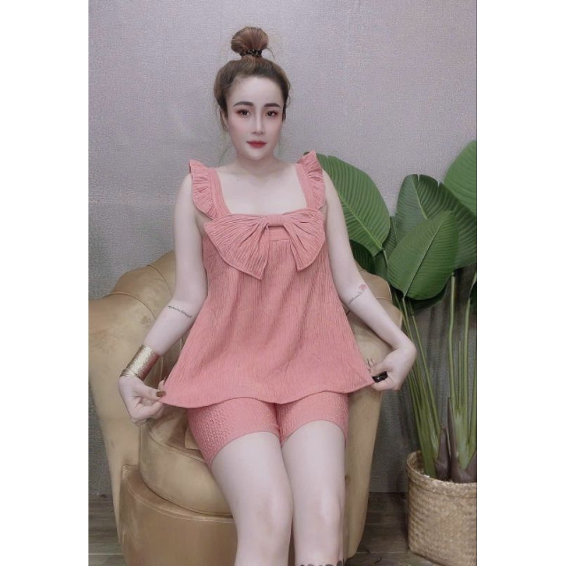 Set đùi chất đũi nhật áo tay cánh tiên form to 40-65kg