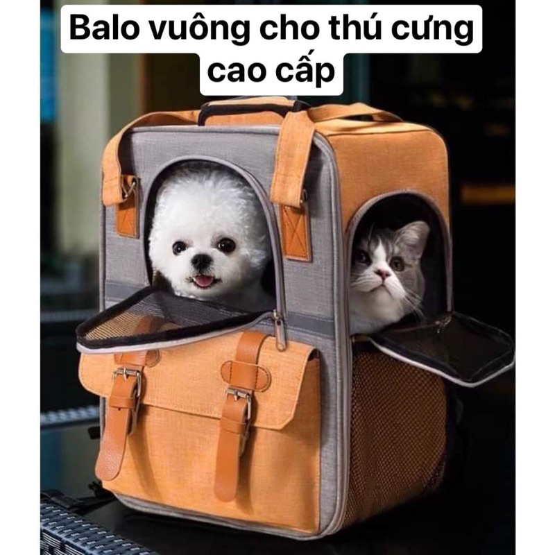 Balo vuông cao cấp chó mèo, Balo chó mèo cỡ lớn