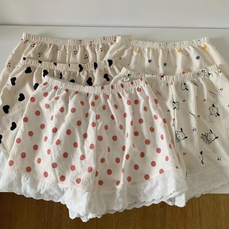 Quần mặc ở nhà dễ thương in hoạt hình quần short pyjama cho nữ ngủ rộng rãi mùa hè bé gái có thể mặc quần ba phần tư