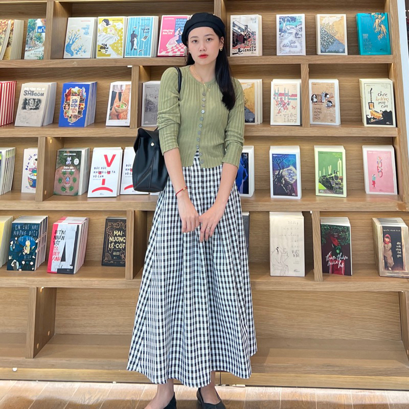 Chân váy chữ A dáng dài - phong cách ulzang Hàn Quốc