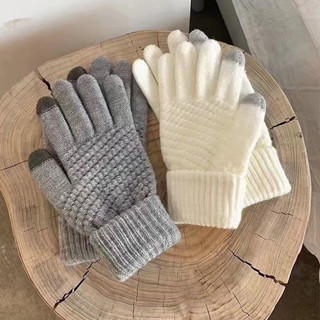 Găng Tay Mùa Đông Có Gai Ma Sát Lót Lông Mềm Mịn Có Cảm Ứng