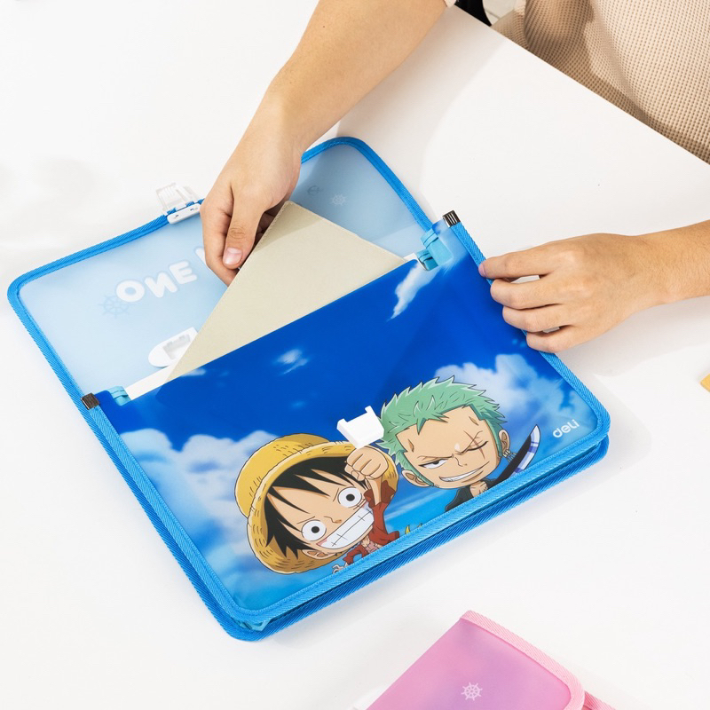 Cặp nhựa Deli One Piece F621 xanh