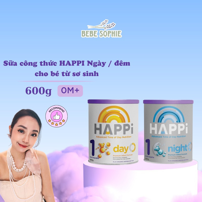 Chính hãng Sữa Happi Day Infant Formula ngày và đêm 600gr