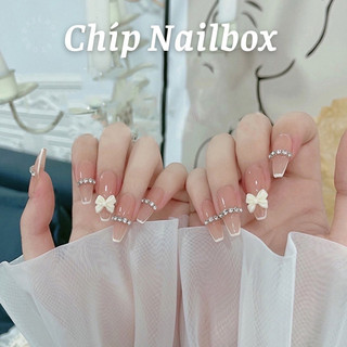Set 24 móng giả D218 đính đá cao cấp ( Tặng kèm keo và dũa )