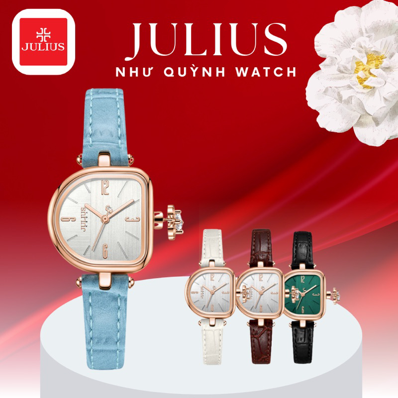 [Mã BMLTA35 giảm đến 35K đơn 99K] Đồng Hồ Nữ Julius Hàn Quốc JA-1394 dây da ( nâu, trắng, đen, xanh)