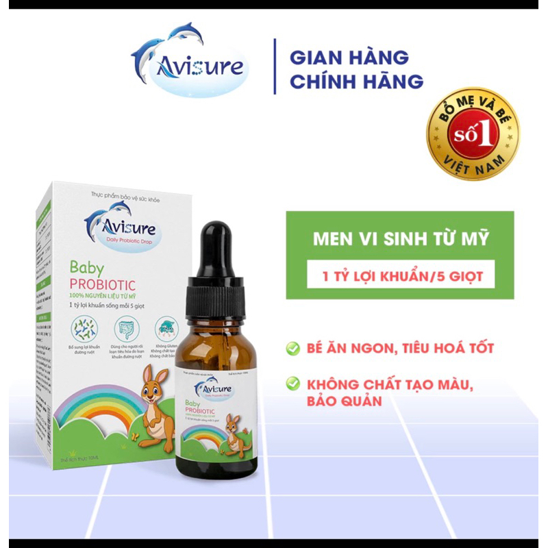 Tích điểm - Combo Sắt Kẽm ZiO Men vi sinh Avisure lọ 10ml- Giúp bé ăn ngon, đề kháng khoẻ, tiêu hoá tốt