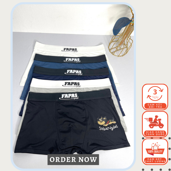 Quần lót nam FAPAS co dãn 4 chiều kháng khuẩn cực tốt, quần sịp nam boxer đùi cao cấp