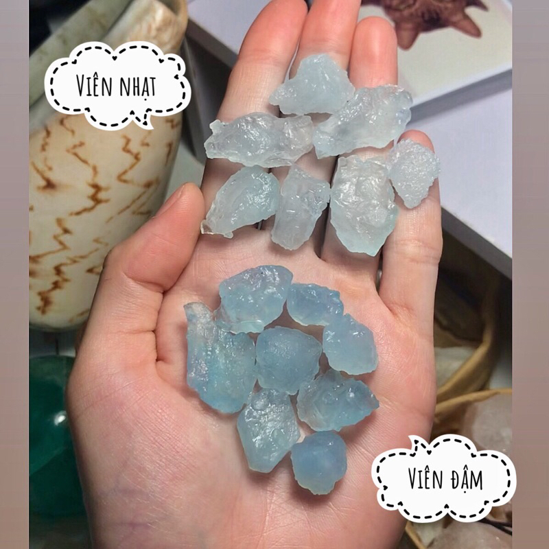 Đá Aquamarine Brazil thô chất lượng cao sưu tầm, làm handmade, reiki, thanh tẩy tarot,...