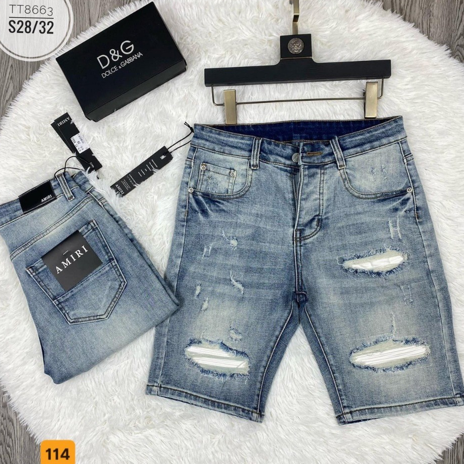 Quần short jean nam co giãn, quần bò lửng nam rách nhiều màu thời trang Bi shop ms207