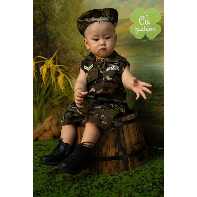 Bộ rằn ri cộc tay và sát nách cho bé trai bé gái siêu cool ngầu 1-8 tuổi