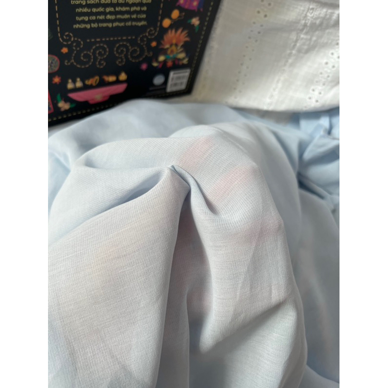 Vải thô tơ màu baby blue tươi mát, mềm rũ - khổ 1,5m