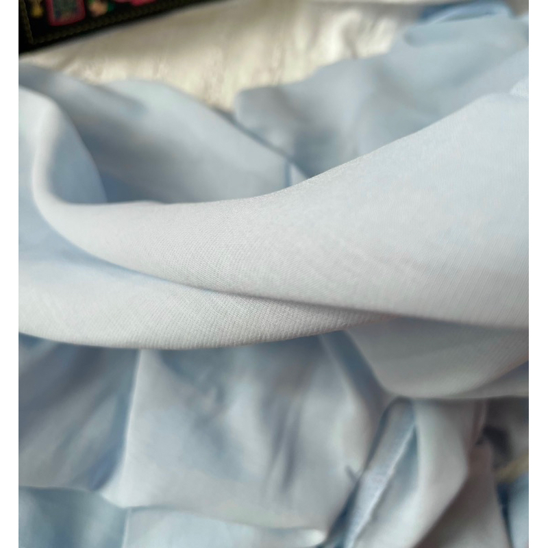 Vải thô tơ màu baby blue tươi mát, mềm rũ - khổ 1,5m
