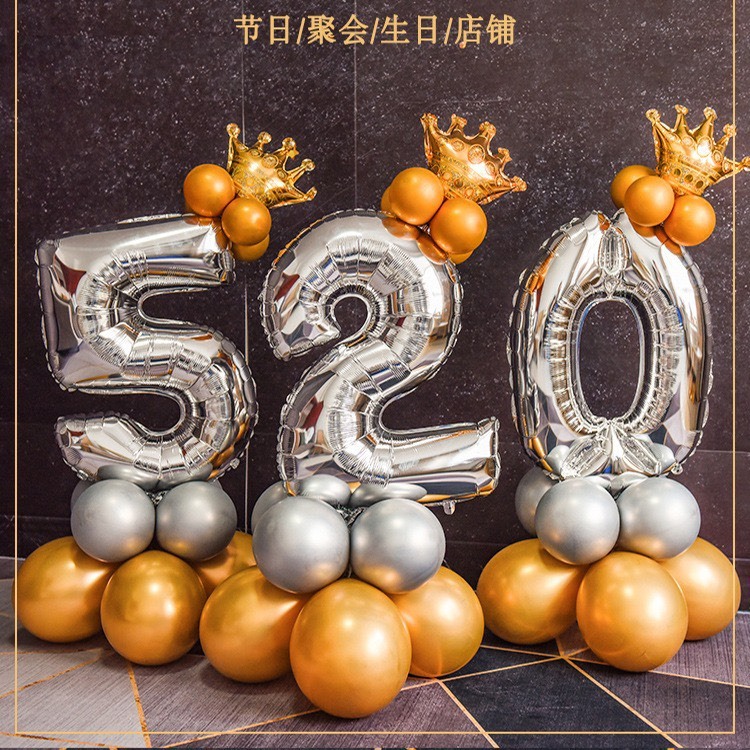 Bong bóng số tuổi 75cm - TẶNG KÈM VƯƠNG MIỆN, VỎ BÓNG MS15 - quanghuydecor