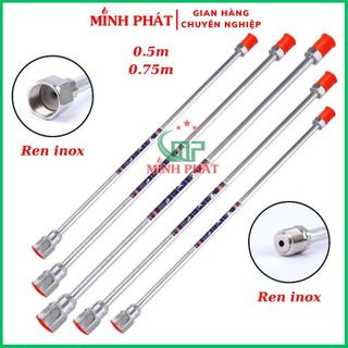 Cần nối dài phun sơn công nghiệp 1 mét dày 12mm 16mm minh phát, cần nối 1m đầu inox chống va đập