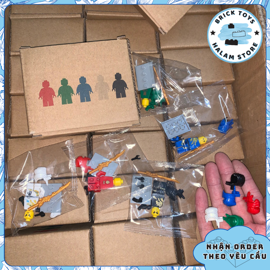 Mô hình lắp ráp Combo 5 minifigures Ninjago DX Dragon Suit - Đồ chơi lắp ghép xếp hình nhân vật Ninja