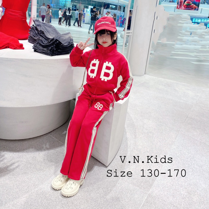 Bộ nỉ thêu B sang chảnh size đại 17kg-42kg