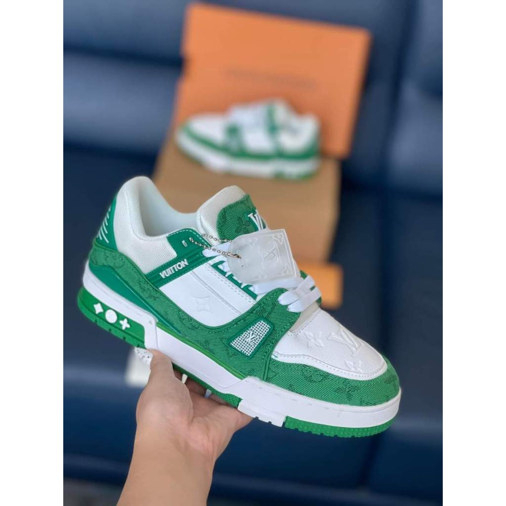 Giày Thể Thao LV Trainer Black White Nam Nữ, Giày LV Xanh Lá, xanh than, Đen Các Màu Hót Siêu Chất