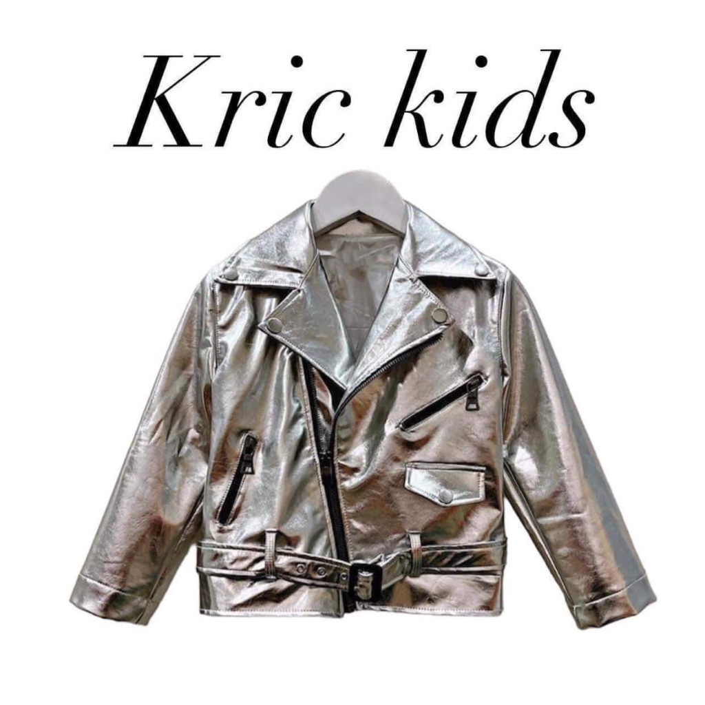 TKT áo khoác da bạc bóng