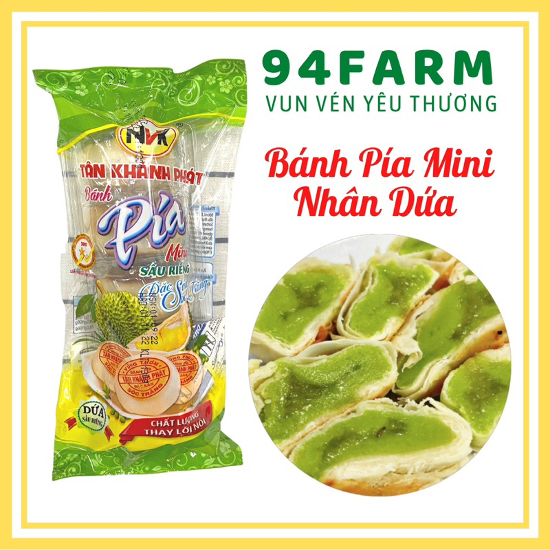 1 cây bánh pía mini 130 gam gồm 5 bánh nhỏ Vị lá dứa sầu riêng và đậu xanh sầu riêng