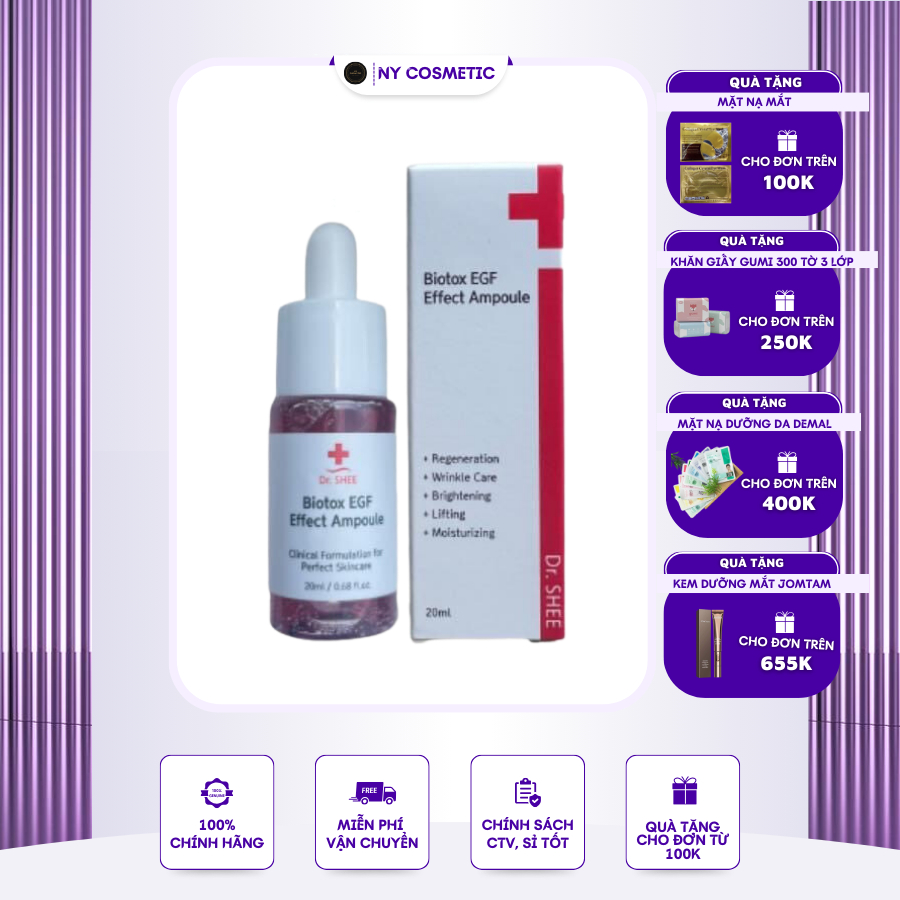 Serum phục hồi, hoạt chất giúp phục hồi vượt trội Biotox Egf Efect Drshee