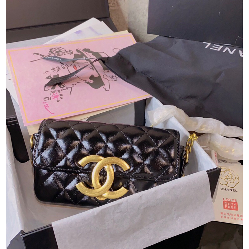 Túi đeo chéo cha ne size 20cm hàng cao cấp full box nam châm cam kết y hình video bên e cung cấp