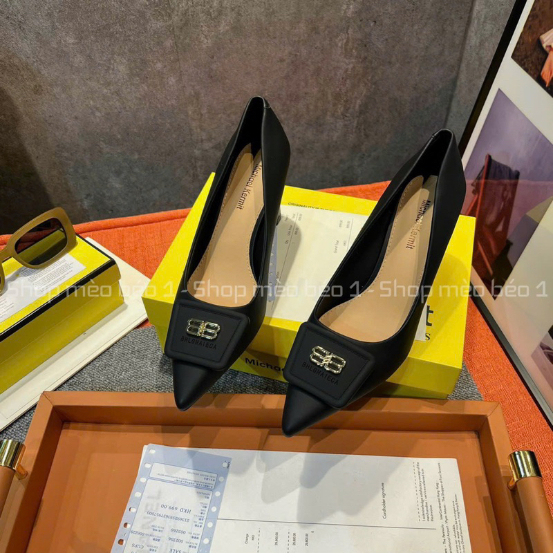 Giày cao gót BB mũi nhọn gót dẹt fullbox hàng quảng châu cao cấp