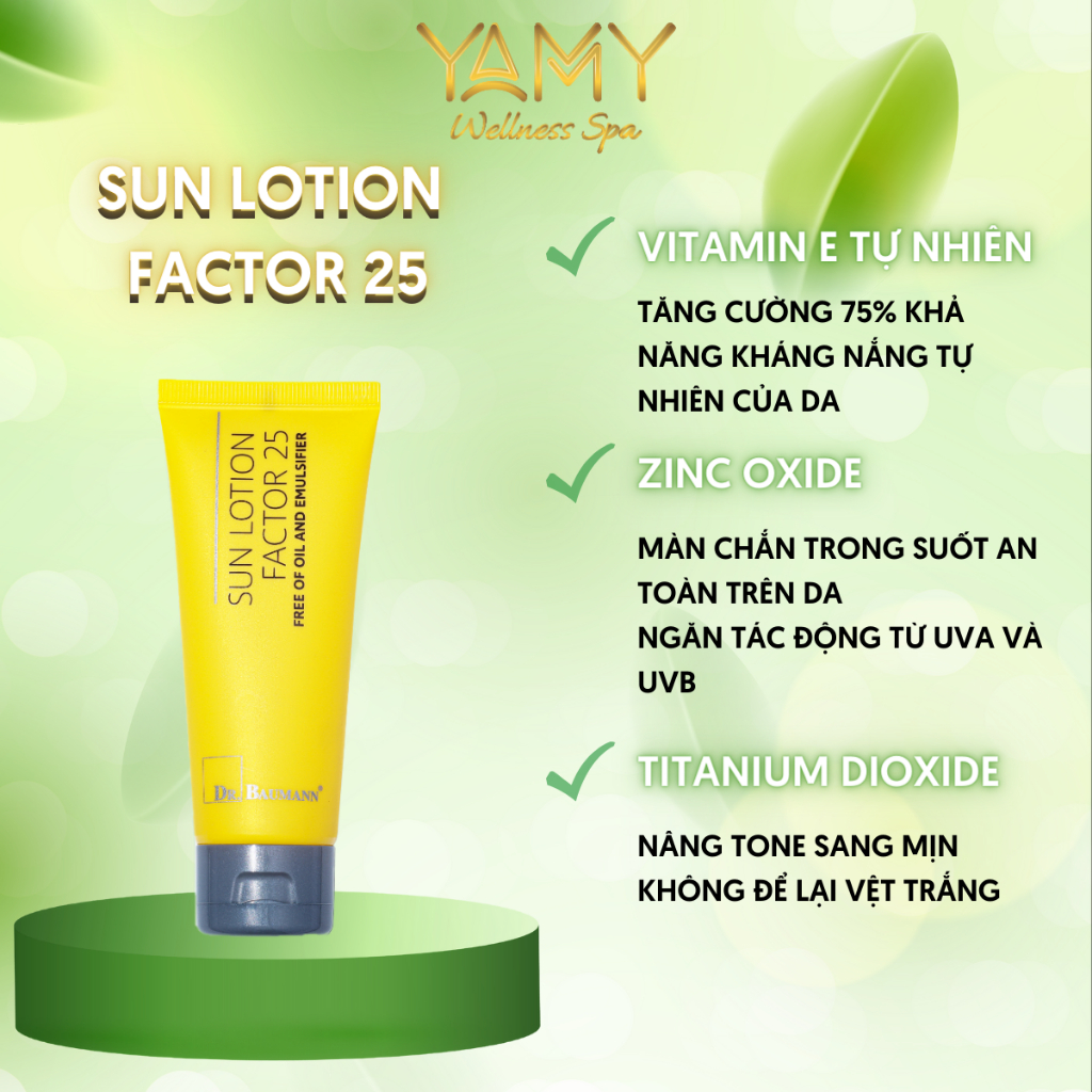 Kem Chống Nắng Thuần Chay Dr. Baumann Factor 25 Bảo Vệ Làn Da Tối Ưu Thoáng Da Không Gây Nhờn Rít