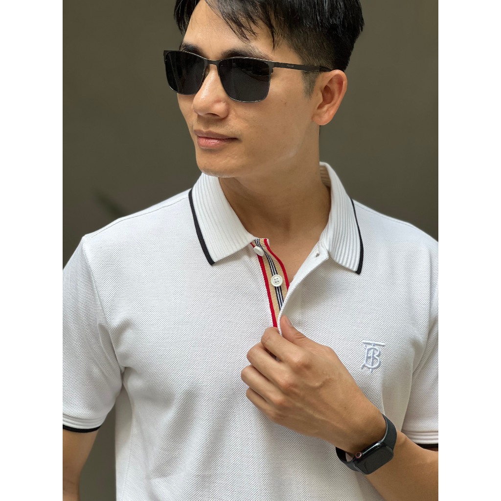 Áo thun có cổ polo tay ngắn BBR vải cotton gai pique cotton 100% co dãn nhẹ lên form tiệc tùng