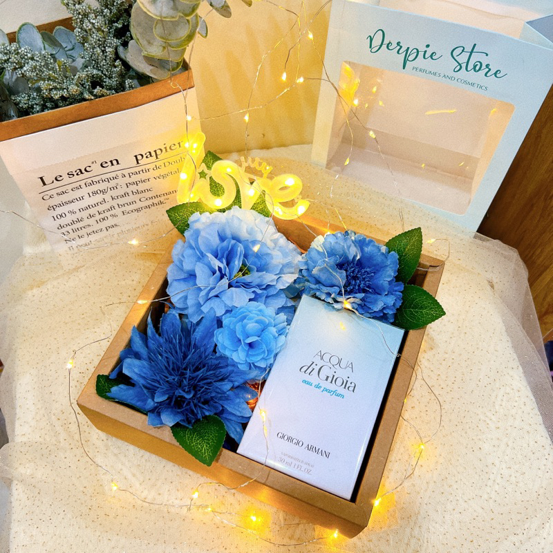 Hộp giấy Kraft hoa lụa đựng quà tặng, nước hoa, mỹ phẩm phong cách vintage