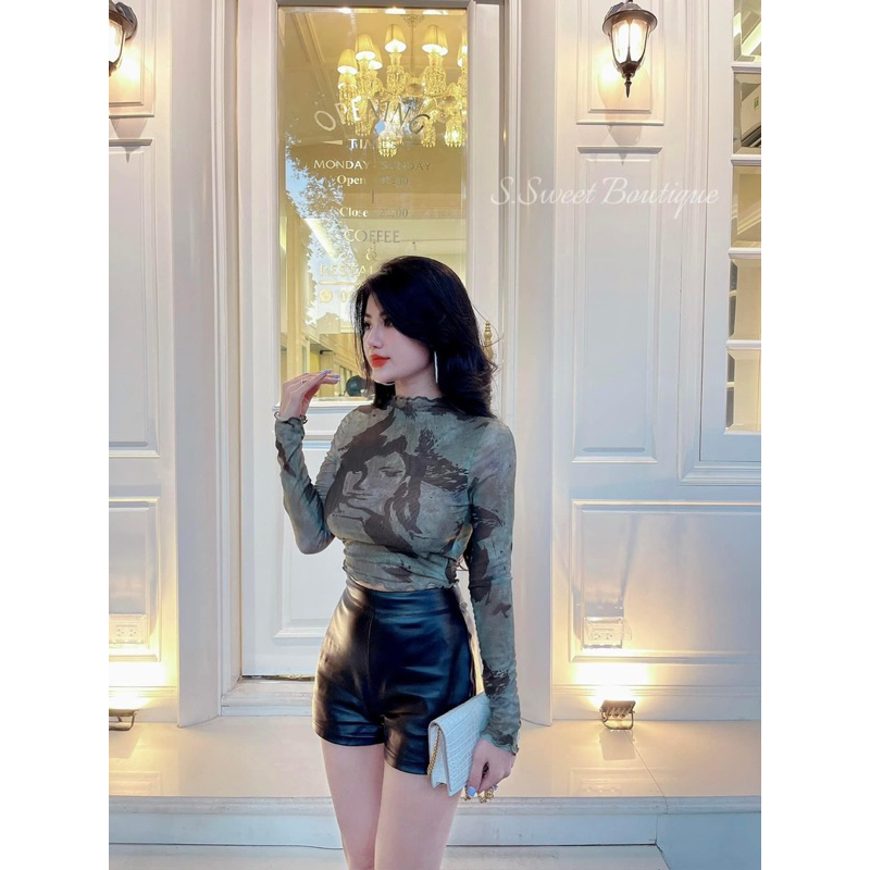 Áo lưới dài tay vải mỏng thoáng