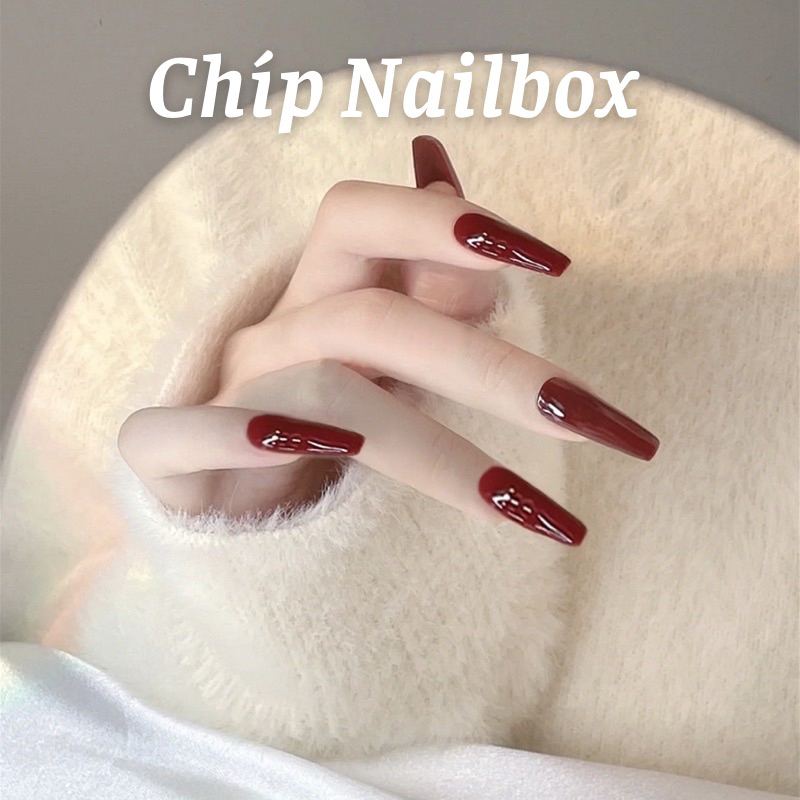 Set 24 móng giả D413 dáng móng dài