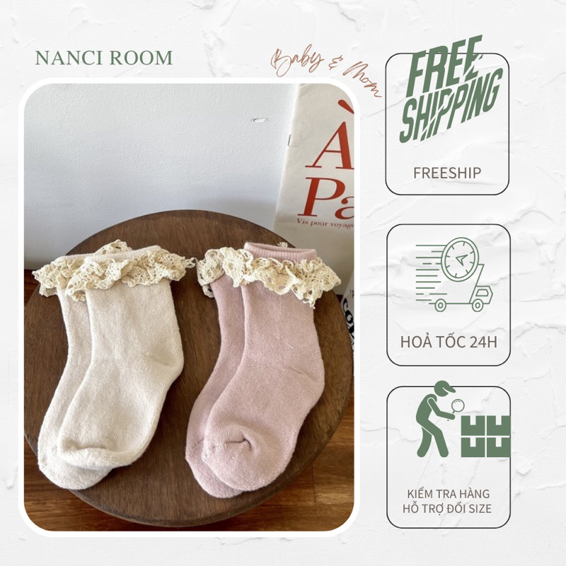 Vớ cổ thấp - bọc ren em bé Nanci room