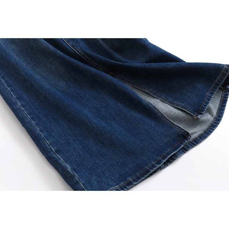B213 Chân váy denim xẻ tà