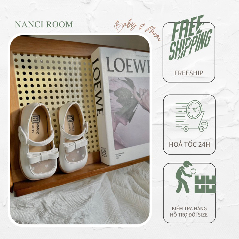 Giày trắng đế đúc em bé Nanci room