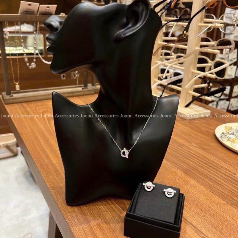 Vòng Cổ, Dây Chuyền, Khuyên tai Heermes đá zircon titan cao cấp không đen gỉ