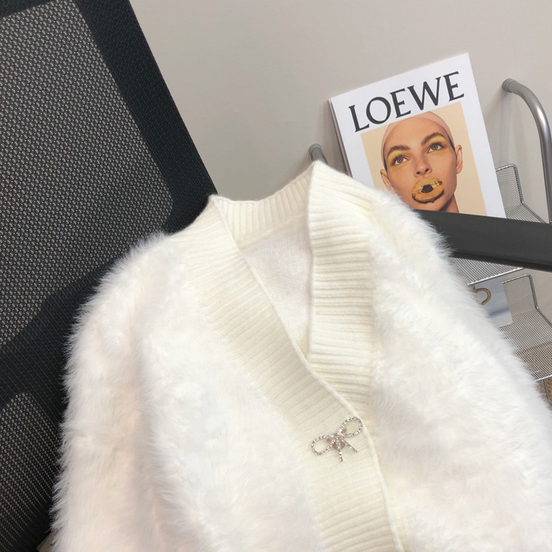 Áo Len lông thỏ nơ