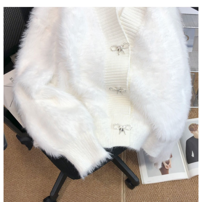 Áo Len lông thỏ nơ