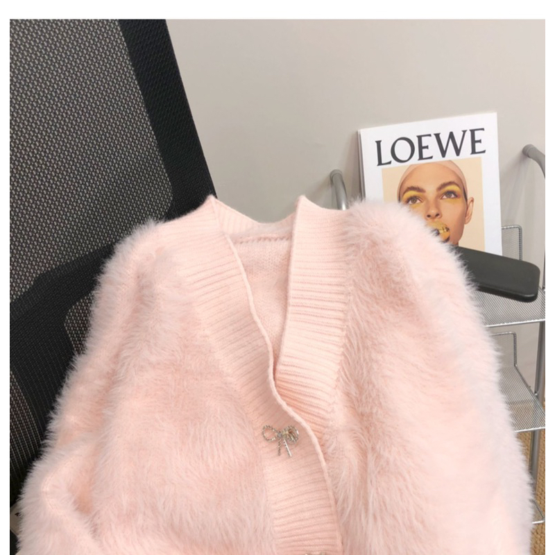 Áo Len lông thỏ nơ