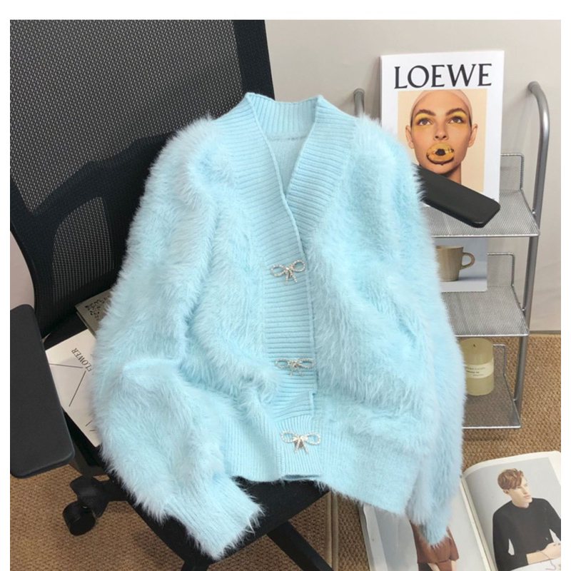 Áo Len lông thỏ nơ