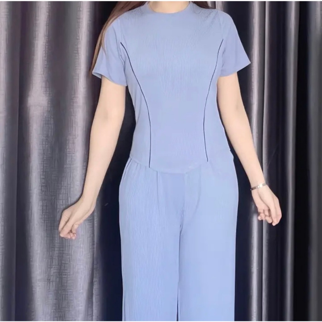 SÉT ĐỒ BỘ THUN GÂN ỐNG RỘNG SUÔNG KÈM ÁO BODY SIÊU HOT MỌI THỜI TRANG-PRADA