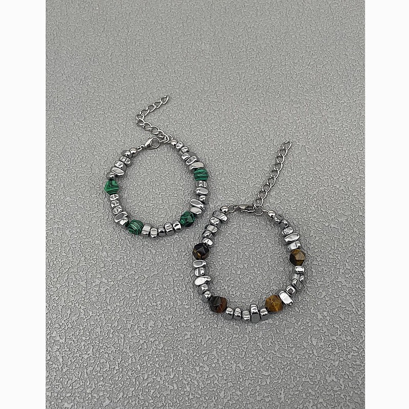 Vòng Tay Volcano Đá Nhân Tạo Chuỗi Thép Titan Chống Gỉ,Lắc Tay M20store Unisex Siêu Bền Dễ Phối