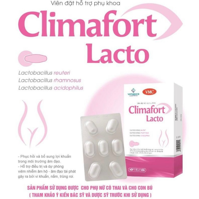 CLIMAFORT LACTO là VĐ PK lợi khuẩn thế hệ mới bổ sung 1,2 tỷ vi khuẩn Lactobacillus acidophilus giảm viêm nấm ngứa