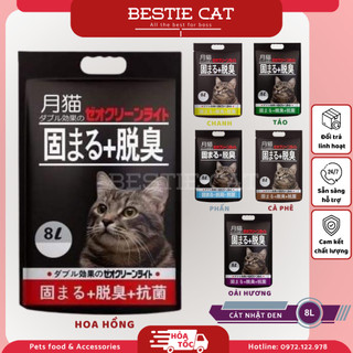 Cát vệ sinh cho mèo Cát Nhật Đen 8L - siêu vón cục khử mùi